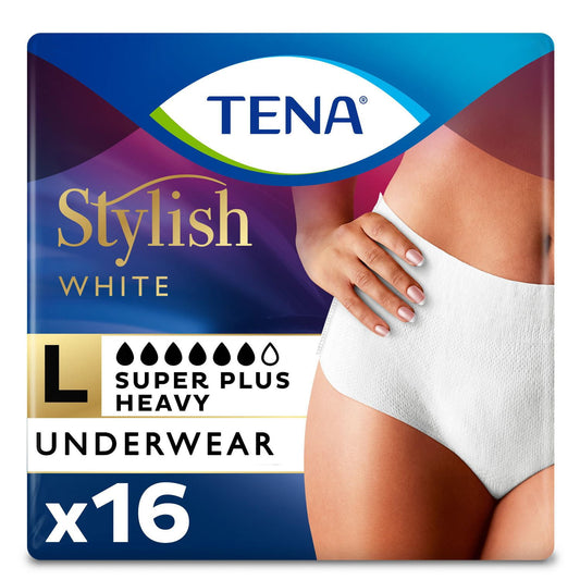 TENA STYLISH WH UNDW SUPER PLUS L 16