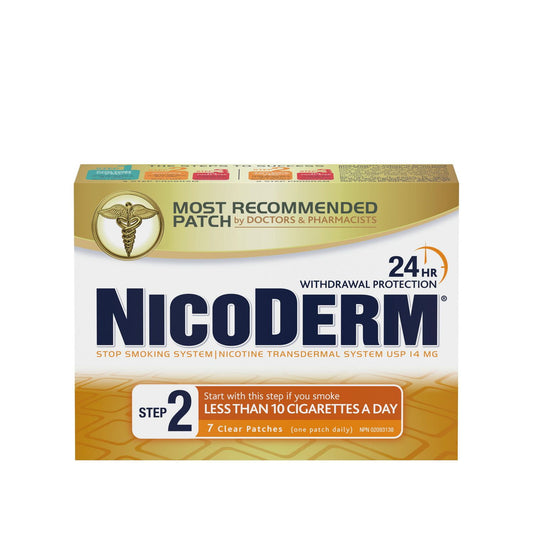 Nicoderm Step 2 Nicotine Patches 14mg, 7 Pack