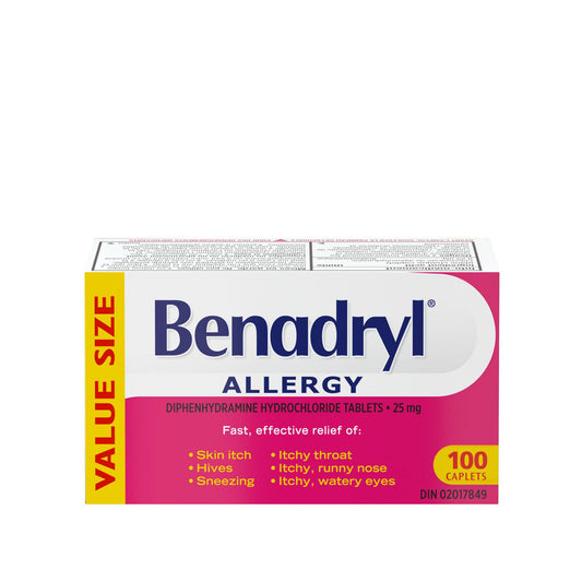 Benadryl Allergy Relief Tablets 25mg, 100 Tablets