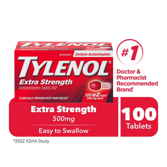 Tylenol Extra Strength EZTabs 500mg 100 Tablets
