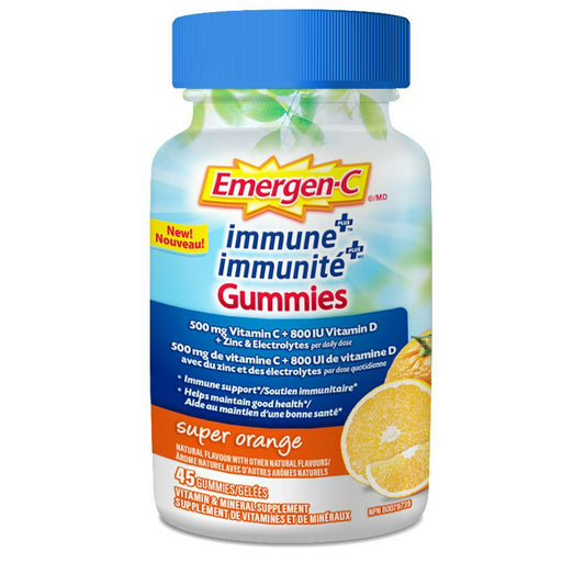 Emergen-C Immune+ Super Orange Gummies 45 Count