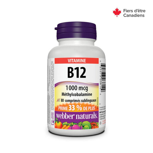 Vitamin B12 1000mcg Sublingual Tablets, 80 Count