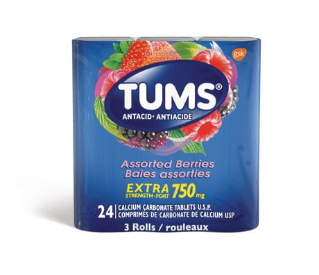 Tums Extra Strength Berry Chewable Tablets, 24 Count