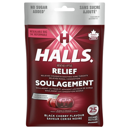 Sugar-Free Black Cherry Cough Drops, 25 Count