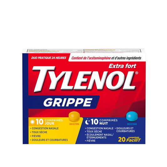 Tylenol Extra Strength Flu Day & Night Tablets, 20 Pack