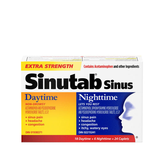Extra Strength Day & Night Sinus Relief Caplets, 24-Pack