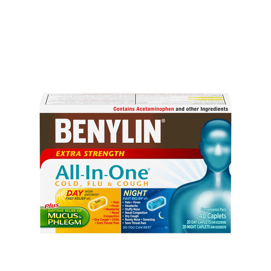 Extra Strength Cold & Flu Day/Night Caplets, 40 Count