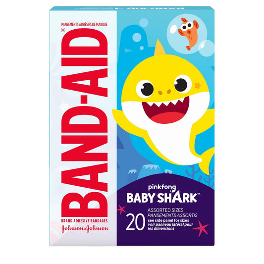 Baby Shark Kids Bandages, 20 Pack