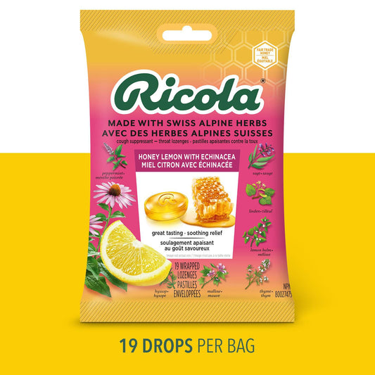 Honey Lemon Echinacea Cough Drops 19ct