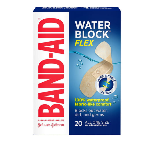 Waterproof Flexible Adhesive Bandages, 20 Pack