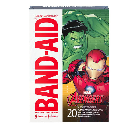 Marvel Avengers Assorted Bandages for Kids, 20-Pack