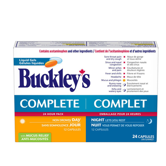 Buckley's Complete Day & Night Cold Relief Liquid Gels, 24 Count