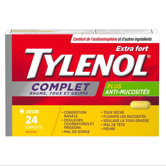 Tylenol Complete Cold, Cough & Flu Caplets 24 Count