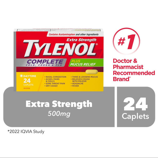 Tylenol Complete Cold, Cough & Flu Caplets 24 Count