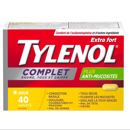 Tylenol Complete Cold, Cough & Flu Caplets - 40 Pack
