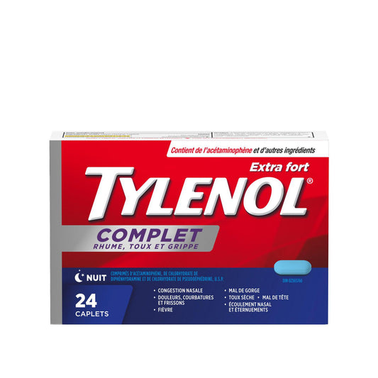 Tylenol Complete Nighttime Cold & Flu Caplets, 24 Count