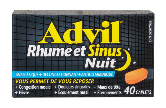 Advil Cold & Sinus Nighttime Caplets, 40 Pack