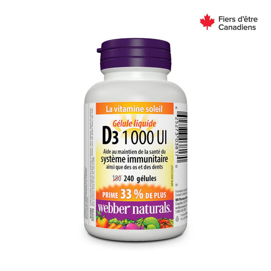 Vitamin D3 1000 IU Softgels (240 Count)