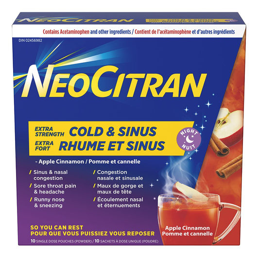 NeoCitran Extra Strength Cold & Sinus Night Apple Cinnamon