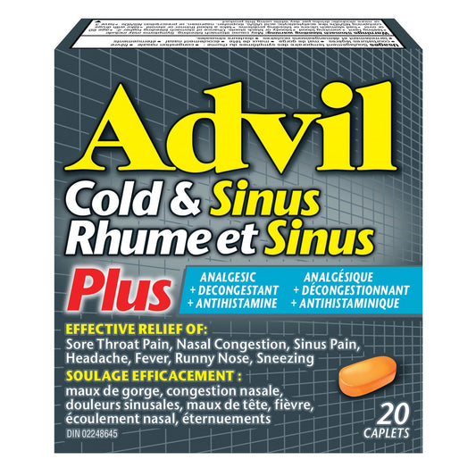 Advil Cold & Sinus Plus Tablets, 20 Pack