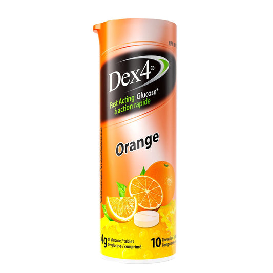 Dex-4 Orange Glucose Tablets 12 Tubes (10 Tablets Each)