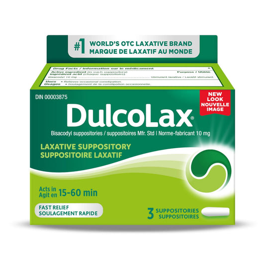Dulcolax Bisacodyl 10mg Suppositories, 3 Pack