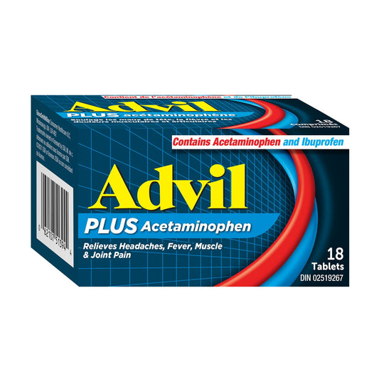 Advil Plus Acetaminophen Dual Action Pain Relief Tablets 18 Count