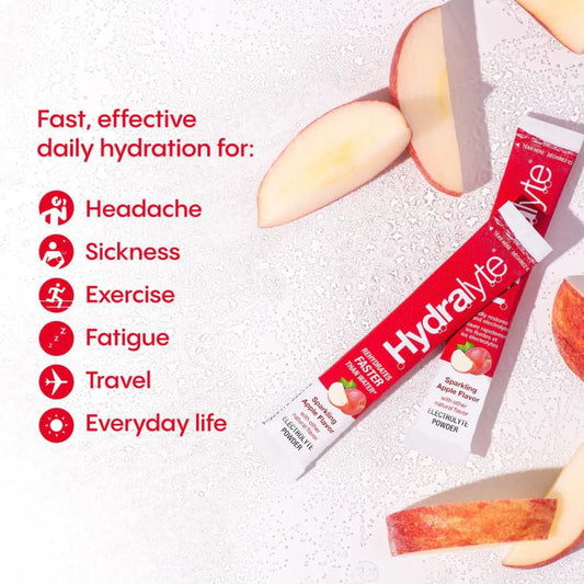 HYDRALYTE EFFERVESCENT GRANULE STICK-SPARKLING APPLE 12'S