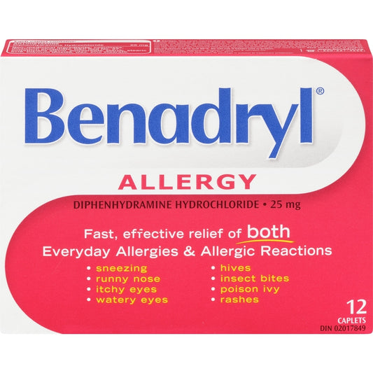 Allergy Relief Caplets 25mg, 12-Pack