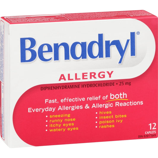 Allergy Relief Caplets 25mg, 12-Pack