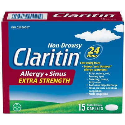 Claritin Extra Strength Allergy & Sinus 24hr Caplets 15-Pack