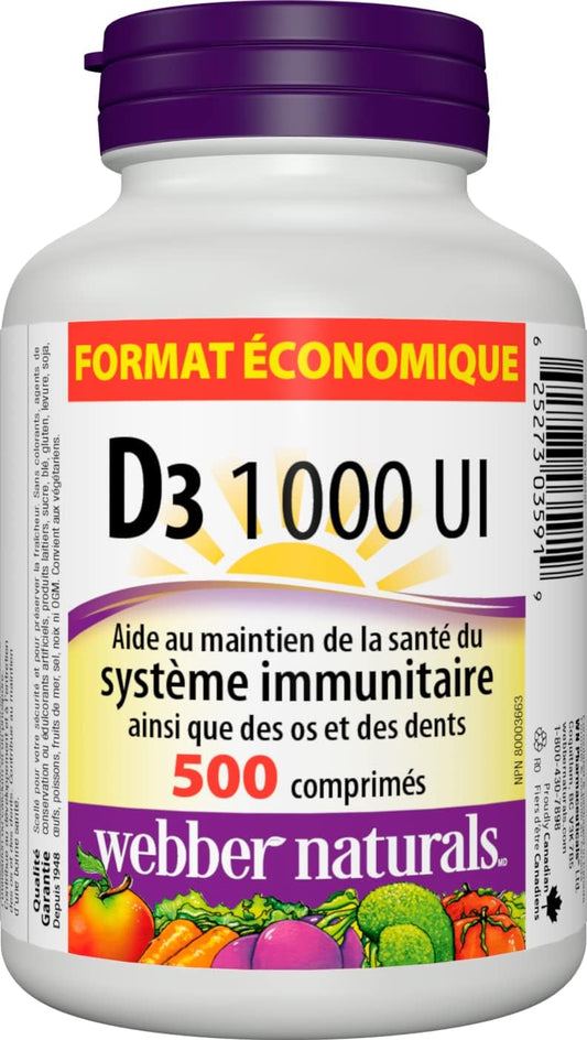 Vitamin D3 1000 IU Tablets, 500 Count