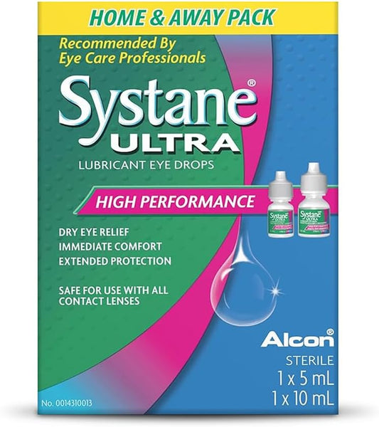 Systane Ultra Eye Drops Home & Travel Pack 5mL + 10mL
