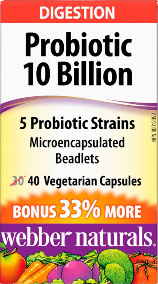 Probiotic Double Strength 10 Billion CFU Capsules, 40 Count
