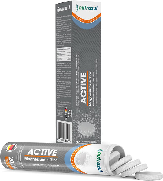 Effervescent Magnesium & Zinc Tablets, Orange, 20 Count