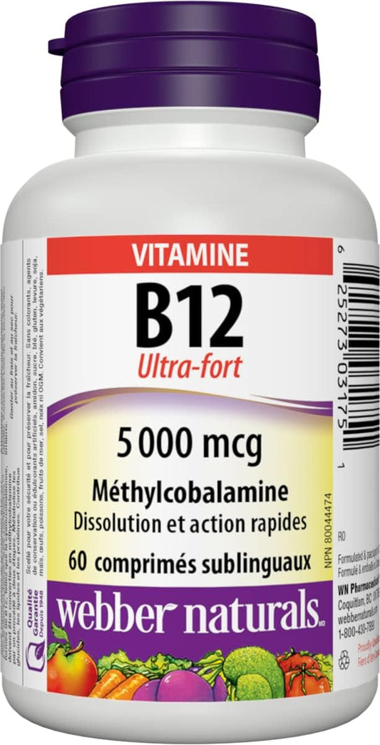 Vitamin B12 5000mcg Sublingual Tablets 60ct