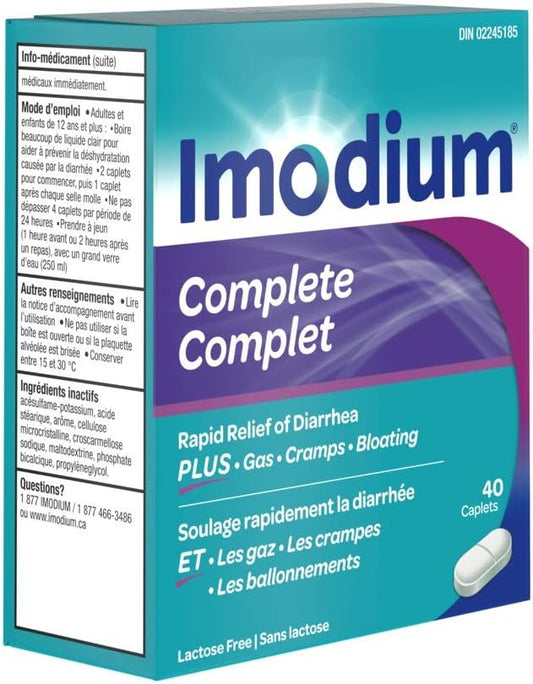 Imodium Complete Diarrhea & Gas Relief Caplets, 40 Count