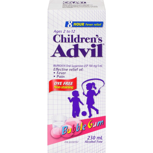 Children's Advil Dye-Free Bubble Gum Suspension 230mL