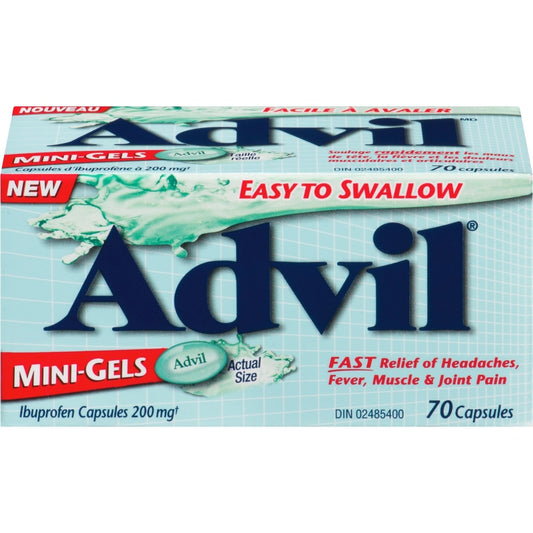 Advil Mini-Gels 200mg Pain Relief Capsules, 70 Count
