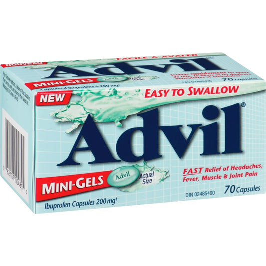 Advil Mini-Gels 200mg Pain Relief Capsules, 70 Count