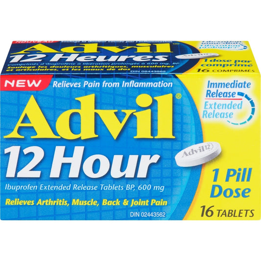 Advil 12 Hour Ibuprofen Tablets, 16 Count