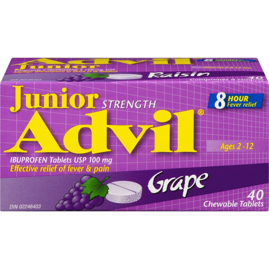 Junior Advil Chewable Tablets Grape 40ct