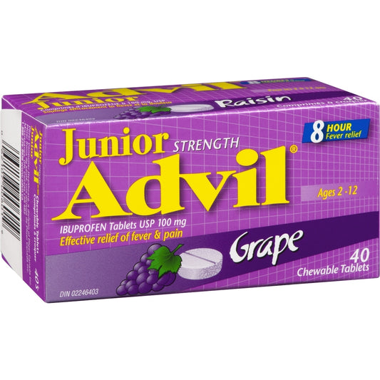 Junior Advil Chewable Tablets Grape 40ct