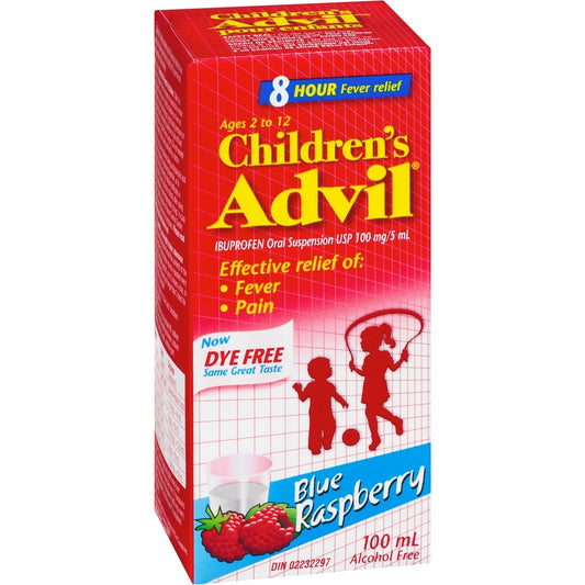 Children's Advil Dye-Free Blue Raspberry Suspension 100mL