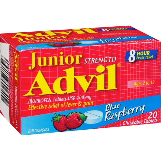 Junior Advil Chewable Tablets Blue Raspberry 20ct
