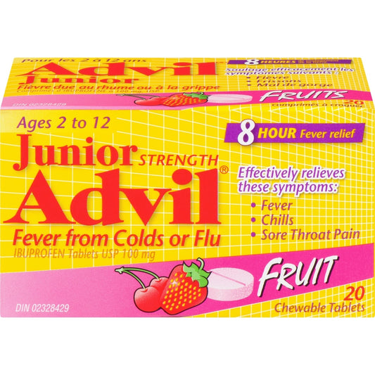 Advil Junior Strength Chewable Tablets for Kids, 20 Count
