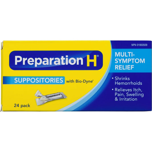 Hemorrhoidal Relief Suppositories 24-Pack