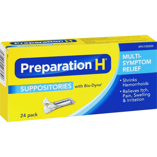 Hemorrhoidal Relief Suppositories 24-Pack