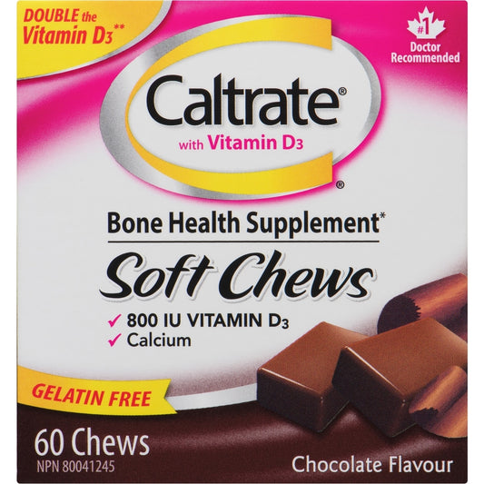 Calcium & Vitamin D3 Chocolate Soft Chews, 60 Count