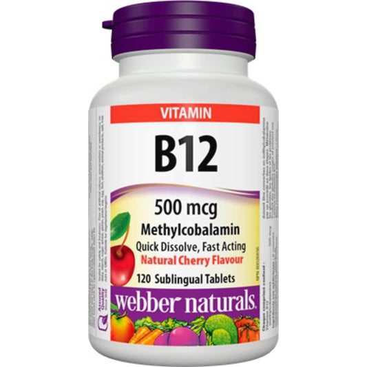Vitamin B12 500mcg Cherry Sublingual Tablets 120 Count